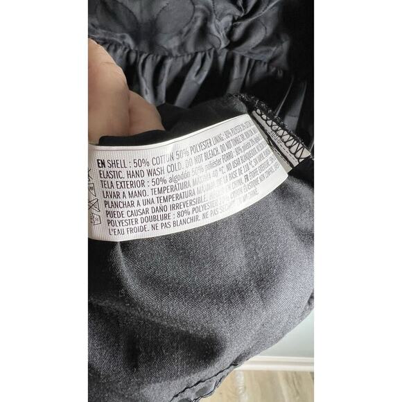 English Factory-black Dotted XS Sweetheart NeckPuff Sleeve Smocked Mini Dress - Picture 12 of 15